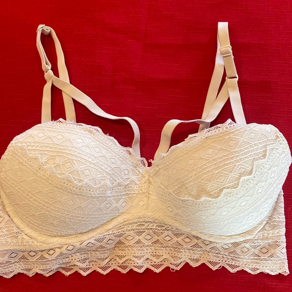 Pink size medium cream colored padded bralette